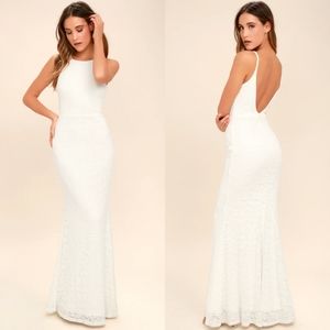 Lulu's Ephemeral Allure Ivory Lace Maxi Dress #16575